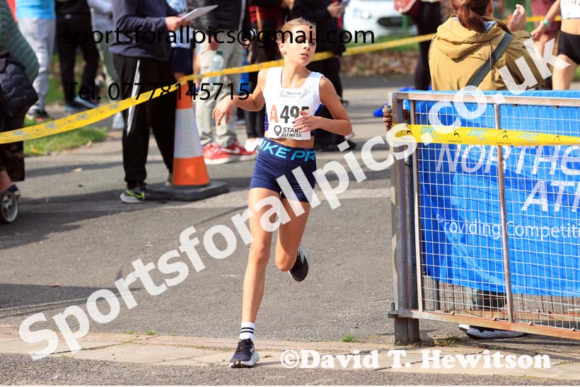 Girls Under-13s, 2024 Northern Mens 6 and Womens 4 and Youngsters Relays, Stanley Park, Blackpool.  Photo: David T. Hewitson/Sports for All Pics